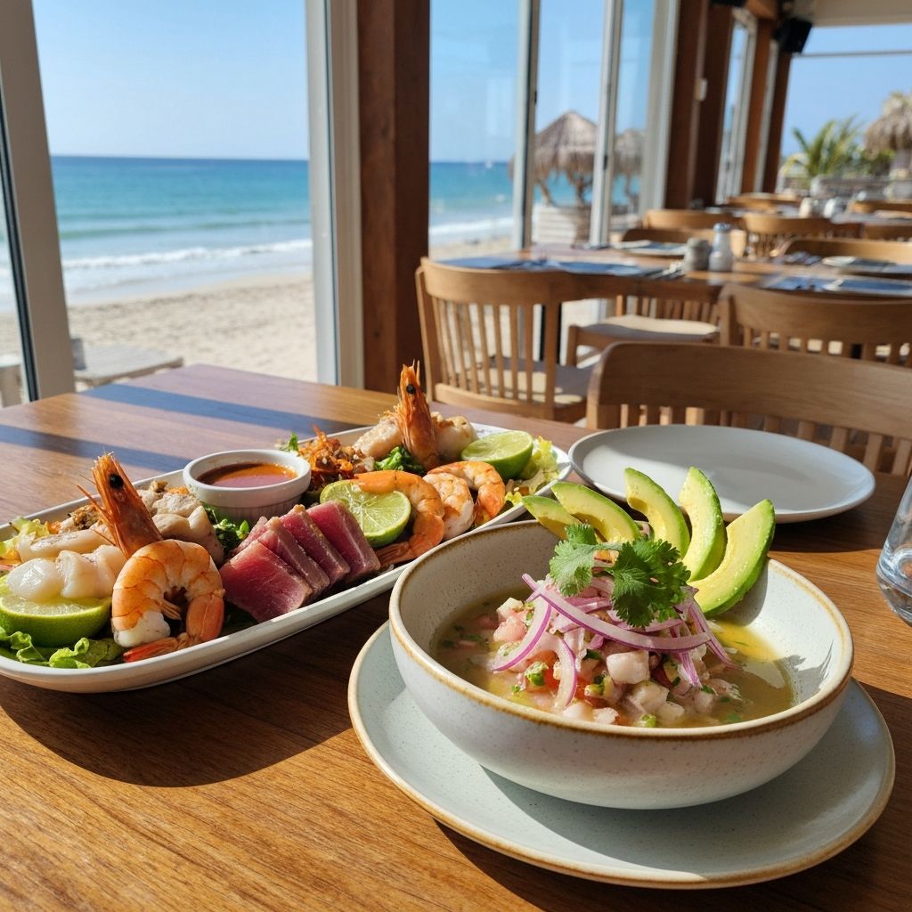 Fresh seafood at The Office on the Beach